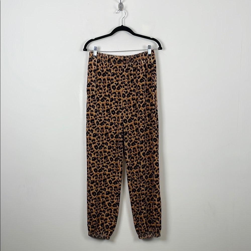 Retro Oyrosy Leopard Print Hooded Sweatshirt And Pant 2 Piece Women M Jogger Set - Picture 9 of 15